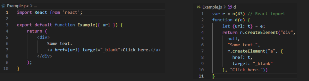 JSX difference